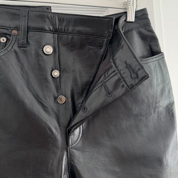 AGOLDE Criss Cross Pants in Black Recycled Leather, size 29 - Picture 5 of 10